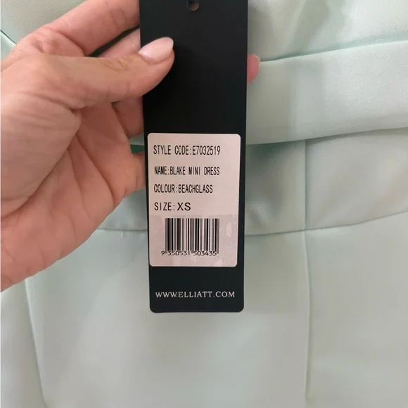 Elliatt Mint Green Pleated Bust Asymmetric Mini Dress - Picture 5 of 7